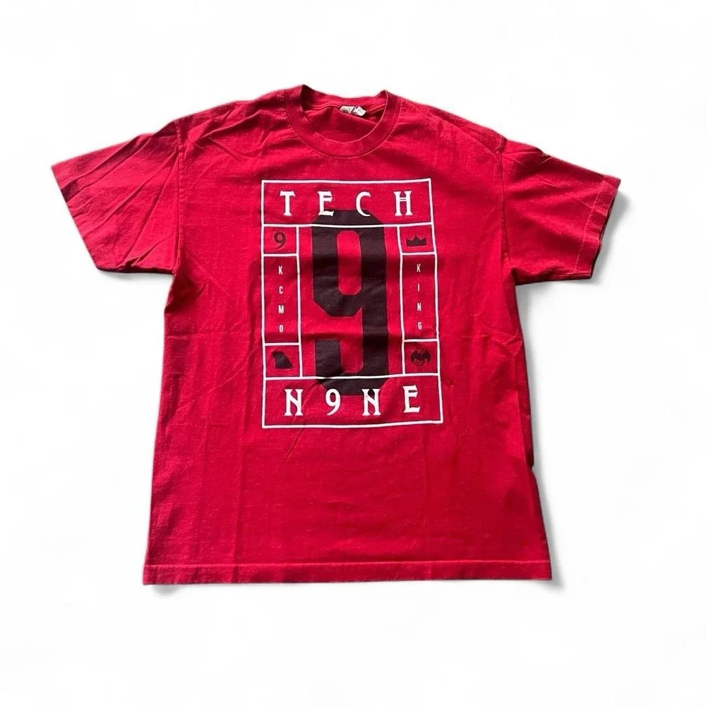 Tech Nine Short Sleeve Red Rap Hip Hop T-Shirt Men's Size Large Skate